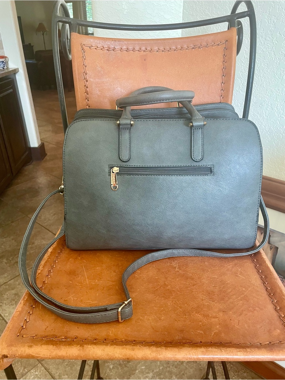 Classic Dasein Structured Tote - Slate Gray